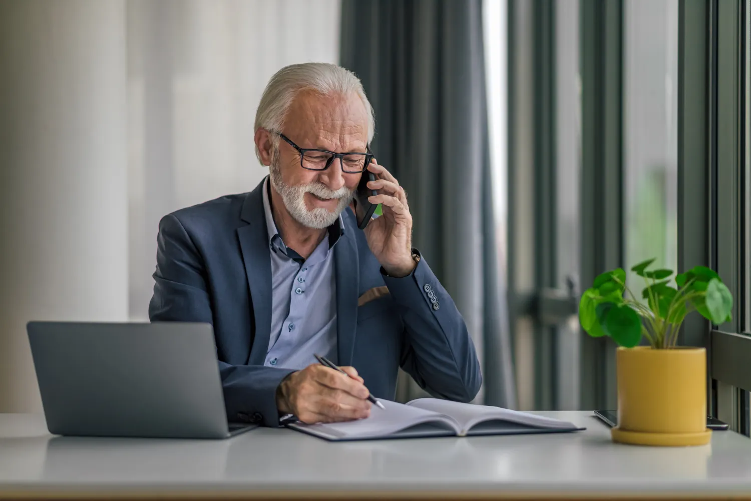 Senior calling about Medicare enrollment questions.